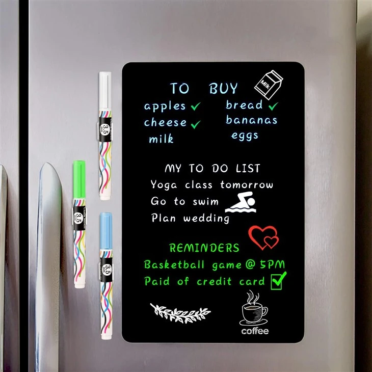 Black Refrigerator Whiteboard