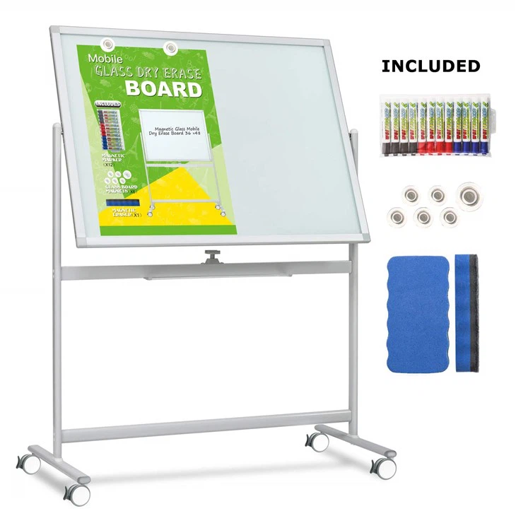 info-1-1 Glass White Board With Wheels